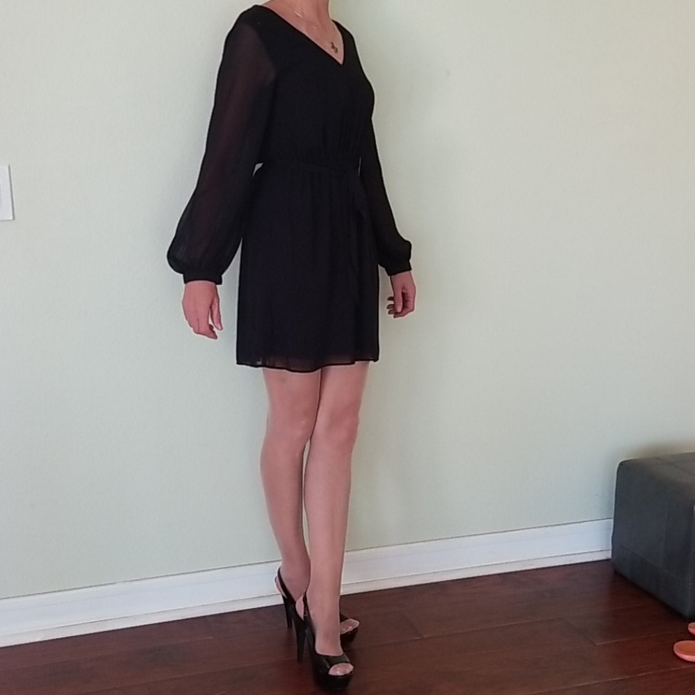 EXPRESS Sheer Flowy Black dress NWT